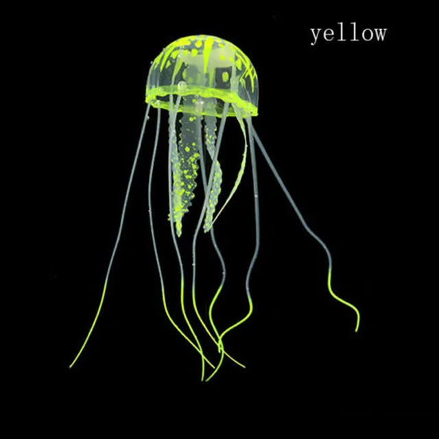 Светящаяся Медуза для аквариума, искусственное украшение «Медуза», украшение для аквариума, украшения для аквариума - Цвет: Цвет: желтый