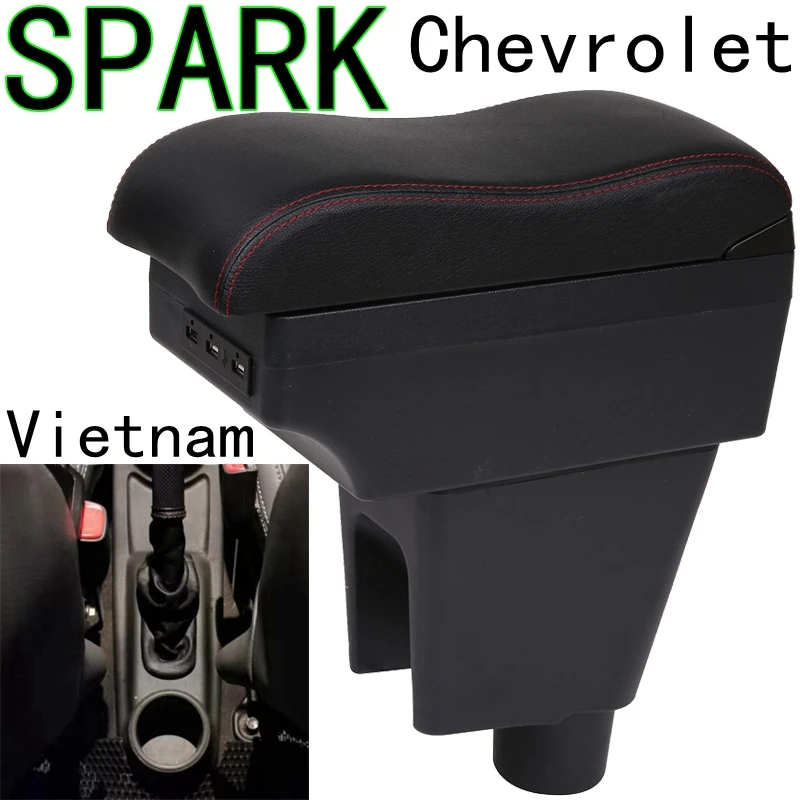 

for Chevrolet SPARK Car armrest box Central storage box modification SPARK chargeable With USB