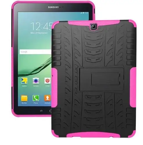 Детский безопасный силиконовый+ жесткий чехол для Samsung Galaxy Tab S2 9,7 T810 T815 9,7 дюймов планшет противоударный чехол защитный чехол+ ручка - Цвет: rose red