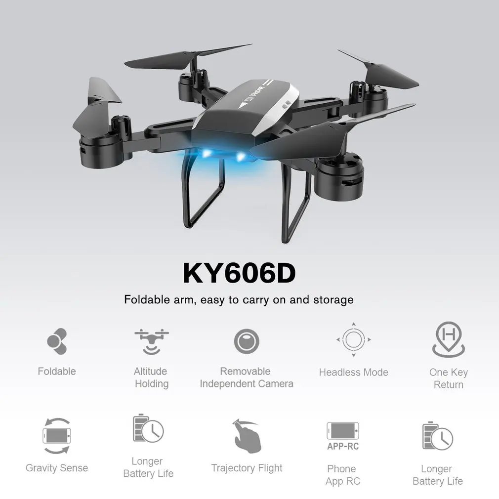 

Professional KY606D RC Foldable Drone Long Fly Time RC Drone Headless Mode FPV Helicopter Aircraft Drone