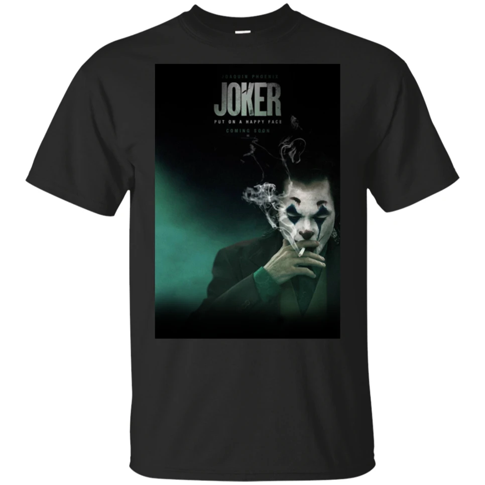 Джокер 2019 постер Хоакин Феникс фильм ТВ черная футболка m-xxxl Новая модная |