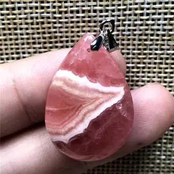 

Top Natural Red Rhodochrosite Necklace Pendant For Woman Man Crystal 28x19x6mm Beads Argentina Water Drop Gemstone Jewelry AAAAA