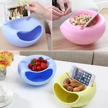 

Household Multifunctional Double Layer Dry Fruit Containers Snacks Seeds Storage Box MobilePhone Holder Kitchen Storage Box