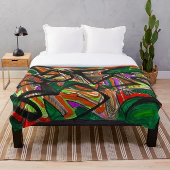 

Orange green abstract design Throw Blanket Soft Sherpa Blanket Bed Sheet Single Knee Blanket Office Nap Blanket