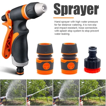 

Sprayer Set Flow Adjustable Pets Showering Yard Cleaning Car Washing Farmland Hose Nozzle Non Slip Anti-Leak Garden Watering