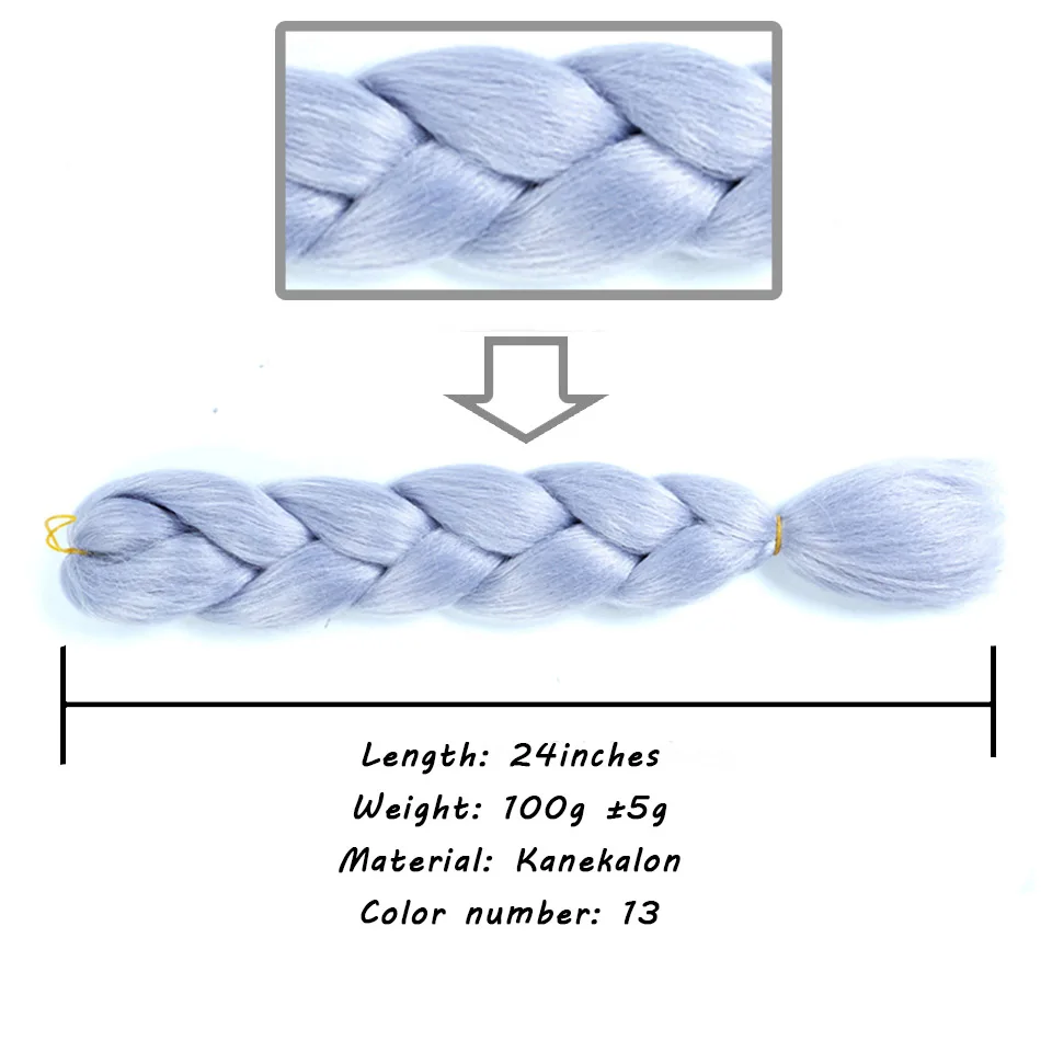 LANLAN вязанные крючком косички синтетические волосы 24 дюйма Джамбо плетение волос 100 г/упак. блонд серый вязание твист плетение волос - Цвет: P1B/30