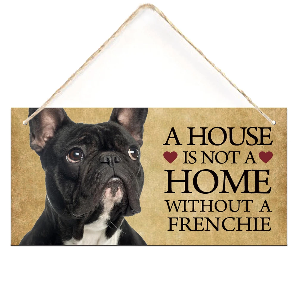Wood Dog Tag Pet Accessories Dog Wooden Sign Rectangle Home Hanging Ornaments