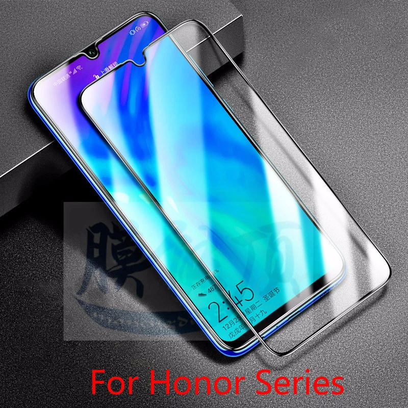Полное покрытие закаленное стекло для Huawei Honor 7X 8X 9X Pro Защита экрана 7A 10 20 Lite