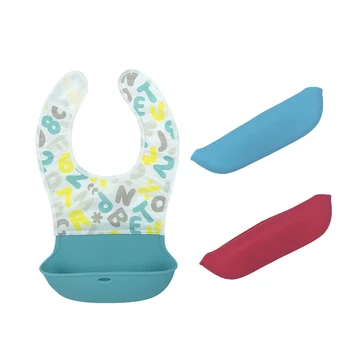 

Silicone Roll Up Bib with Comfort-Fit Fabric Neck