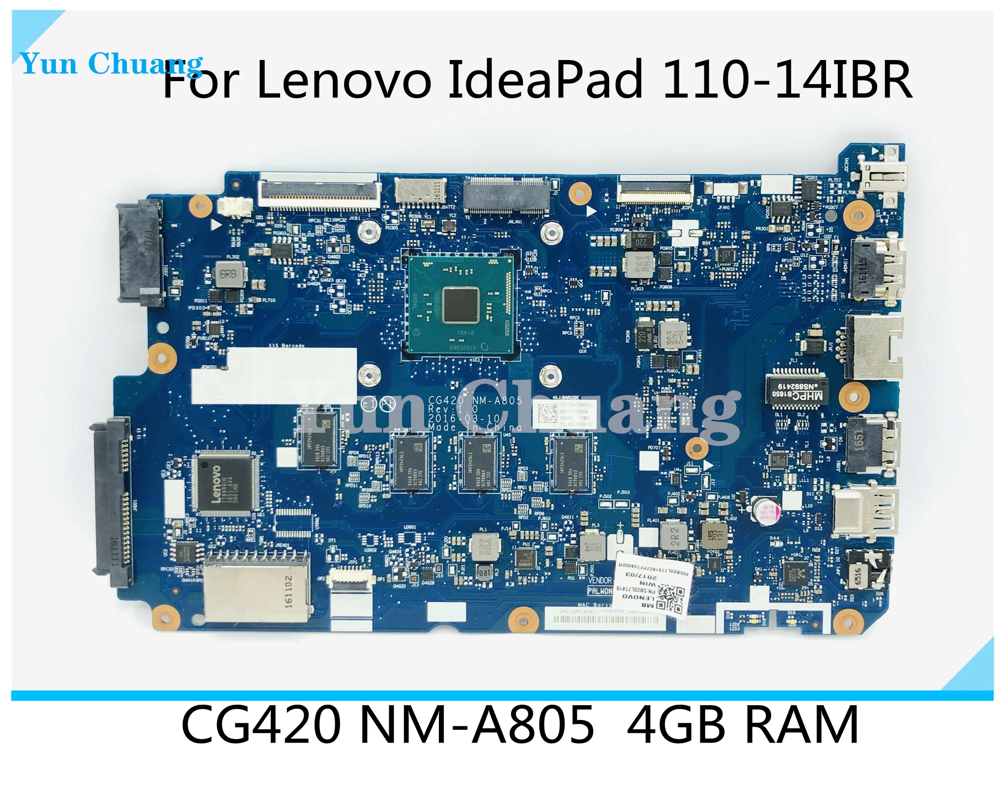 5B20L77416 5B20L77418 5B20L77419 для Lenovo IdeaPad 110-14IBR Материнская плата ноутбука CG420 NM-A805 Процессор: