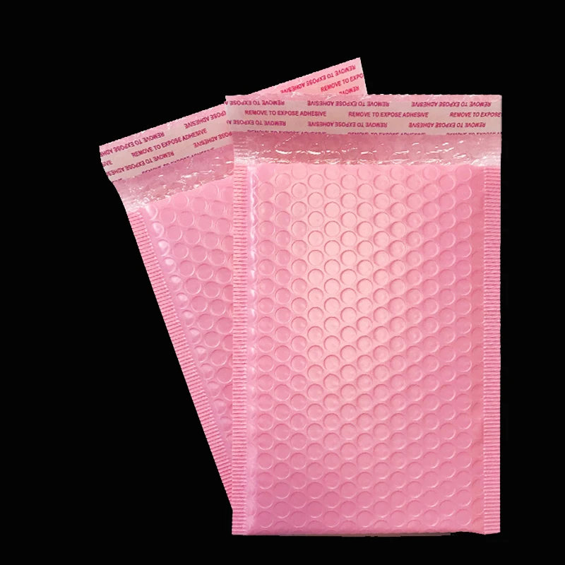 Bolsa de sobre de burbujas de loto, bolsas de correo autoselladas de burbujas rosas, sobres acolchados para correo de revistas, 50 Uds.