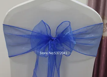 

High Quality 18×275cm Royal Blue Organza Sash/Organza Chair Bow For Wedding/Party Decoration