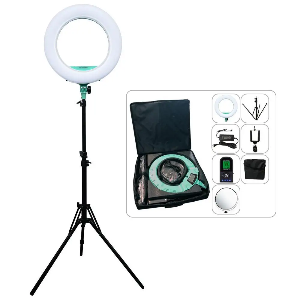 Yidoblo QS-480DII Bluetooth APP Control Photography Ring lamp 18\" 480PCS LED Ring Light Warm& Cold Color Adjustable Ring Lamp