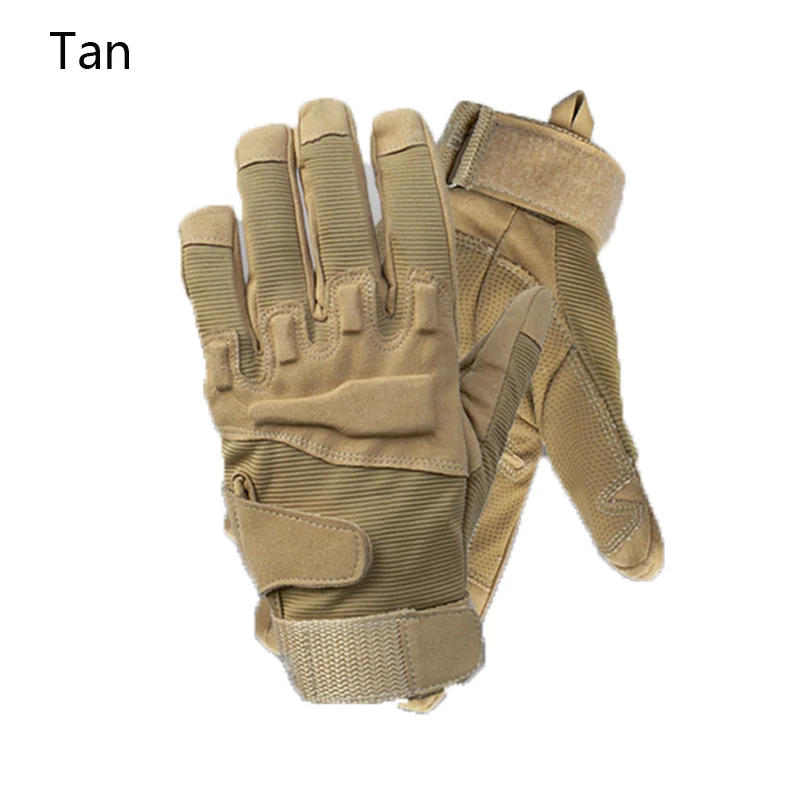 Тактические велосипедные перчатки для страйкбола военный тренажерный зал для альпинизма стрельба для пейнтбола армейские противоскользящие полный палец жесткие перчатки с защитой суставов для мужчин - Цвет: Full Finger Tan