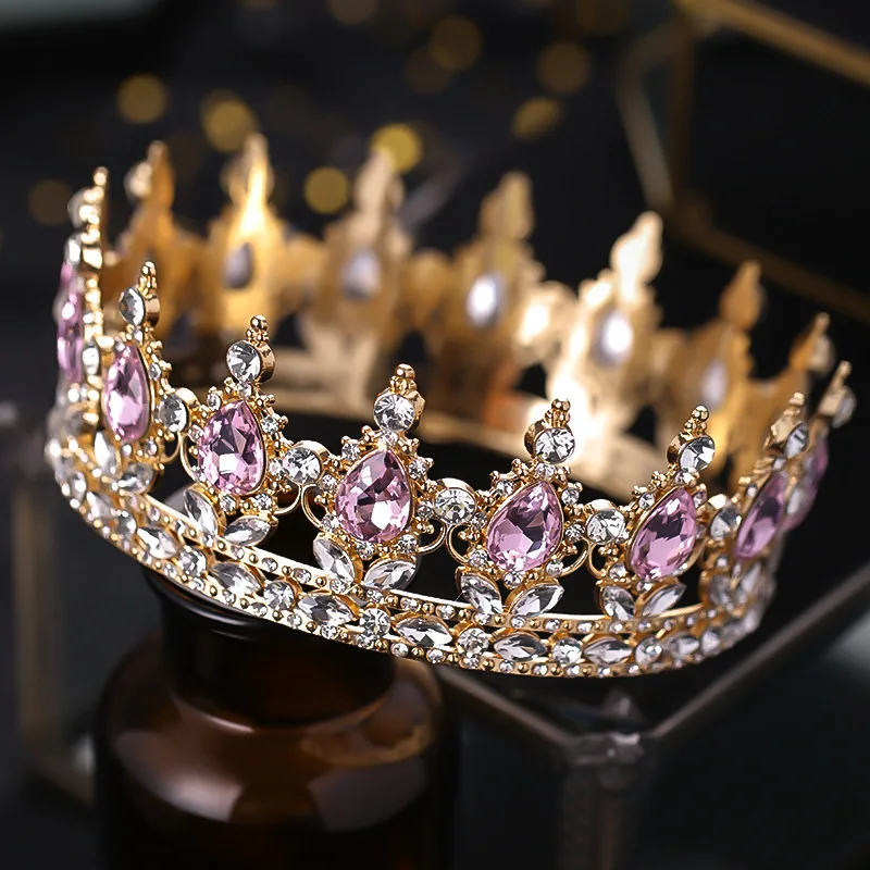 Royal Queen King Crown  Crystal Wedding Crown Bridal Tiaras and Crowns Pageant Headband Headdress Bride Hair Jewelry