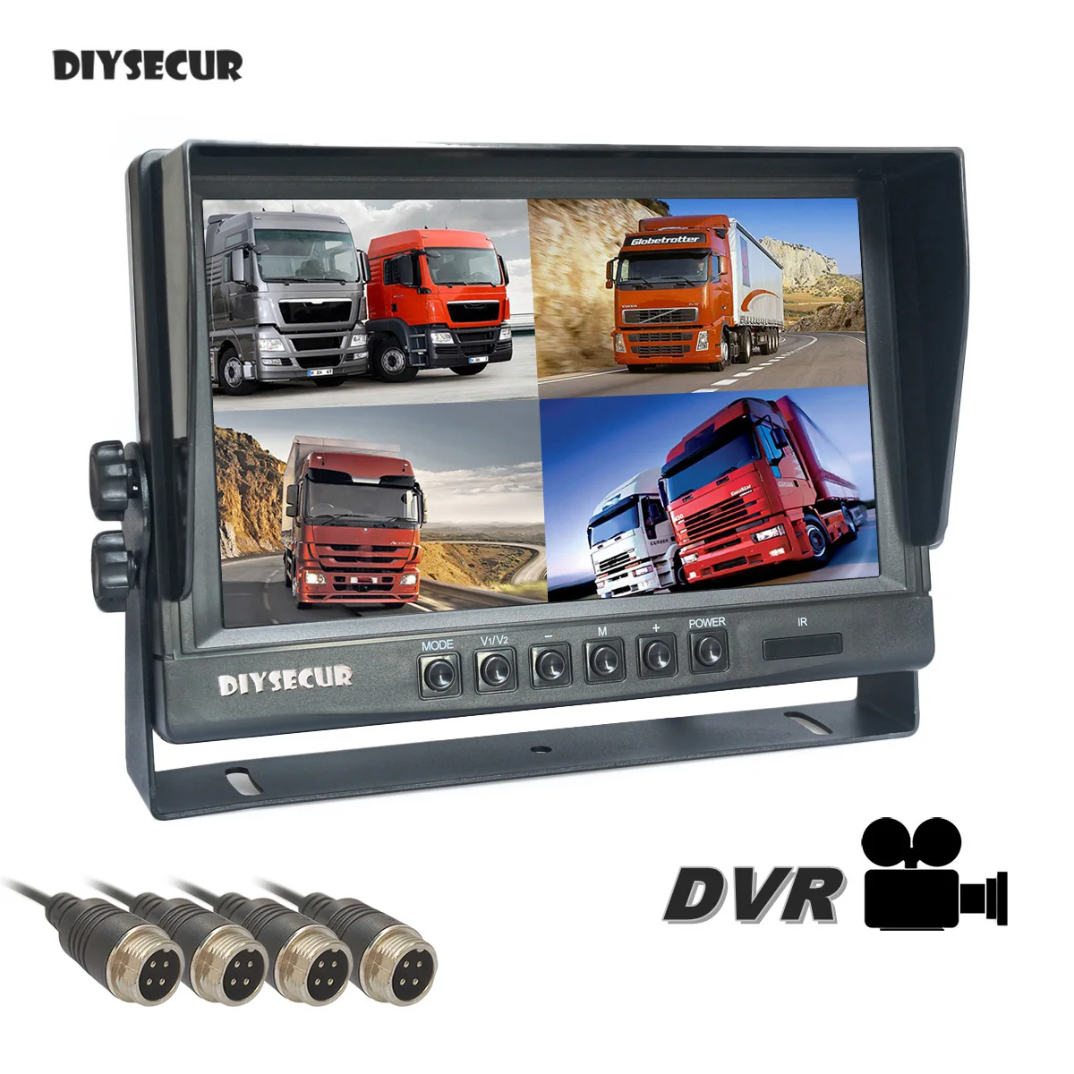 

Автомобильный монитор DIYSECUR, 9 дюймов, AHD IPS 1024x800 HD, монитор заднего вида, поддержка SD-карты 256 ГБ, AHD автомобильная камера, видеозапись