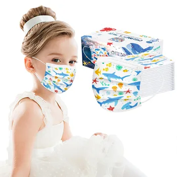 

10pcs Children's Disposable Cartoon Face Mask Mascarilla Faceshields 3ply Ear Loop Masque Mondkapjes Masks #23