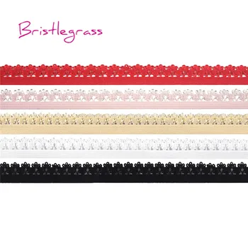 

BRISTLEGRASS Wholesale 50 Yard 5/8" 15mm Picot Edge Crown Frilly Lace Trims Elastics Spandex Band Headband Tutu Dress DIY Sewing