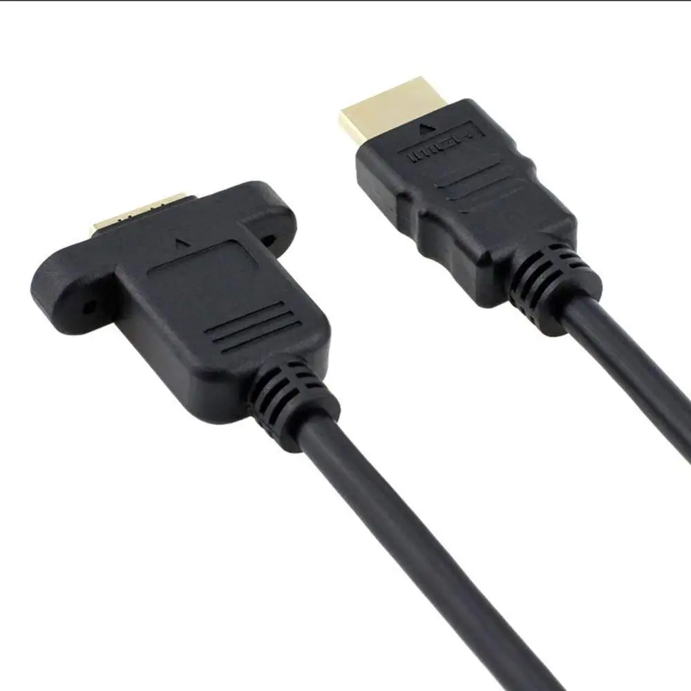 HDMI A 1,4 19pin штекер к HDMI Тип Женский Удлинительный кабель с винтовым отверстием 30 см может блокировать кабель для монтажа на панели