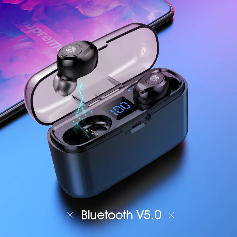 Беспроводные Bluetooth наушники F9 TWS 5,0, беспроводные стерео наушники с сенсорным управлением, гарнитура с внешним аккумулятором, гарнитура для IPhone, Android