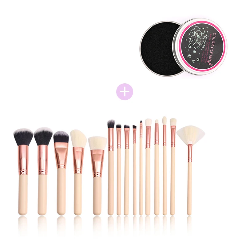 

CHMAKE 15pcs Makeup brush set professional Sponge Remover Color Quick makeup brush cleaner