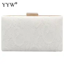 YYW женские элегантное, цветочное, кружевное клатч конверт вечерние сумки из натуральной кожи кошелек Свадебная вечеринка сумки Клатчи Сумка-конверт Femme белый