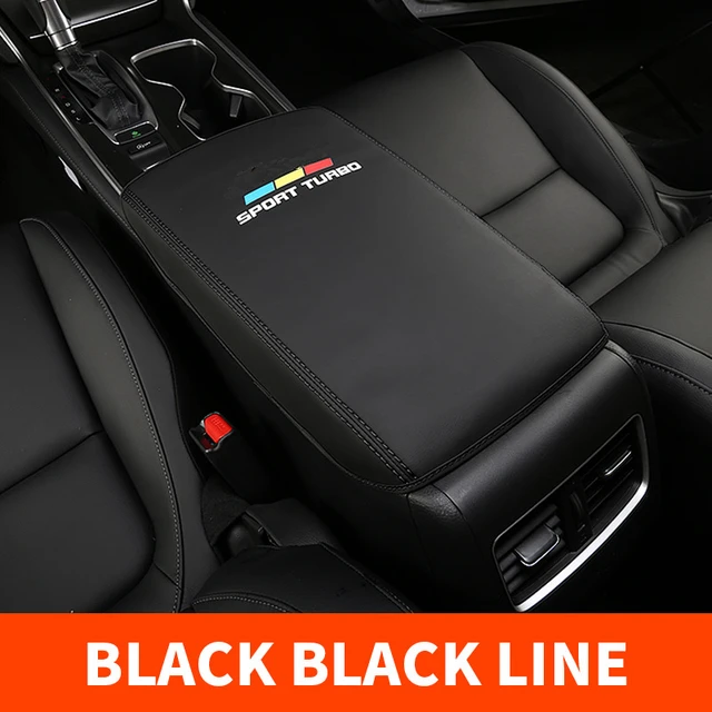 For Honda Accord 2018 2019 2020 2021 Car Armrest Pad Cover Center Console Armrest Box Storage Protection PU Cushion Accessories Black line