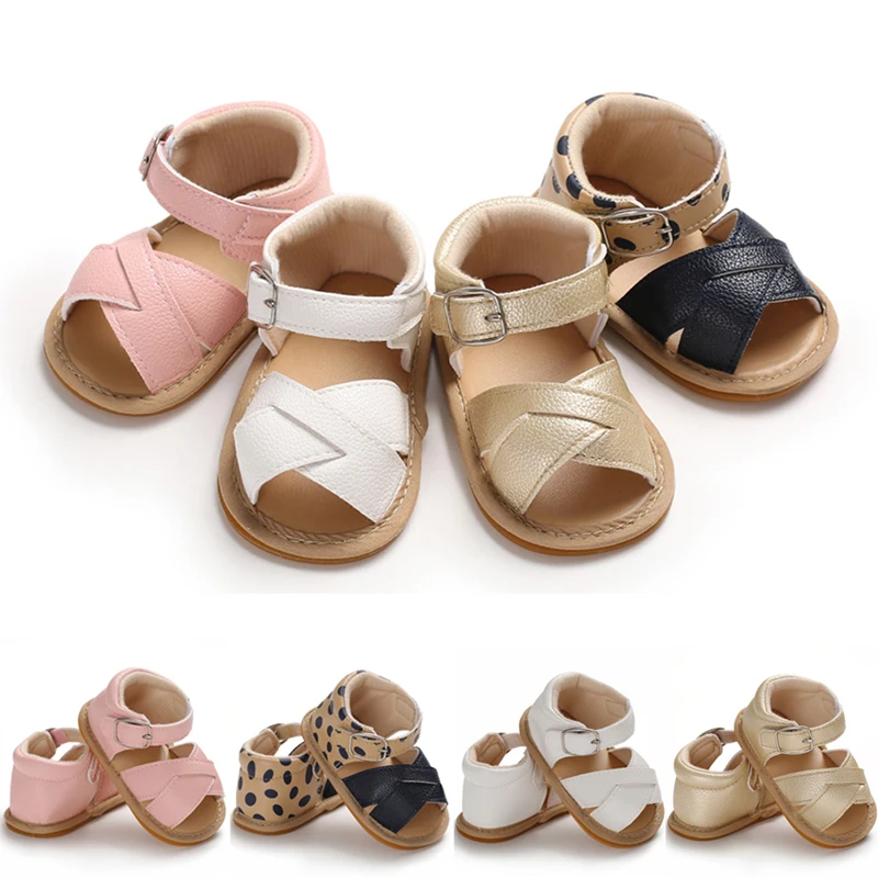 

Pudcoco US Stock Fashion Newborn Infant Baby Girls 0-18M Sandals Prewalker Non-slip PU Leather Shoes