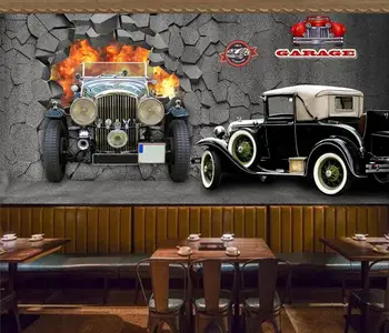 

Custom 3D Wall Murals Wallpaper car Retro Bar Bedroom living KTV Photo Poster Decor Wall Painting Papel de Parede 3d