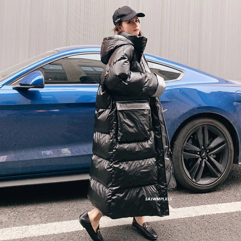 Winter Jacket Loose Long Female Feather Parka