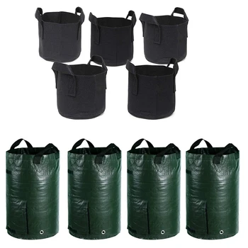 

9Pcs Durable Garden Potato Gg Bags with Portable Access Flap and Handles - 5Pcs 30 Gallon & 4Pcs 10 Gallon