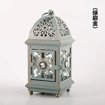 

Moroccan Metal Lantern Candle Holder for Dining Table Retro Vintage Candlestick House Candle Romantic Small Living Room GG50zt