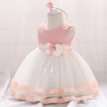 

Children's Girl Dress Princess Sweet Beauty Child Bud Silk Screen Tutu Three-dimensional Flower Pearl Girl Dresses