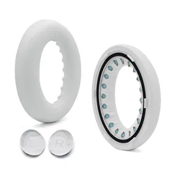 Premium Replacement Ear Pads with Softer Leather and High-Density Noise Cancelling Foam (WHITE)
