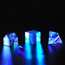 Prism Glass 20mm Six-Sided Bright Light Combine Cube Prism Stained Glass Beam Splitting Prism Optical Experiment Instrument