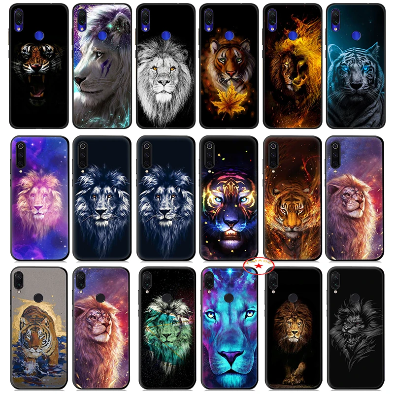 Tiger Lion Art Soft Silicone Case for Xiaomi Redmi Note 8 7 6 5 Pro 4X 5A Cover |