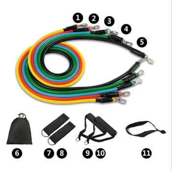 

Five-color 11-piece TPE multi-function puller rope fitness resistance band