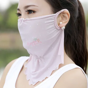 

1PCS Female Sunscreen Triangle Mask UV Protection Breathable Thin Mask Chiffon Out door Fashion Riding Masks For Driving Scarfs