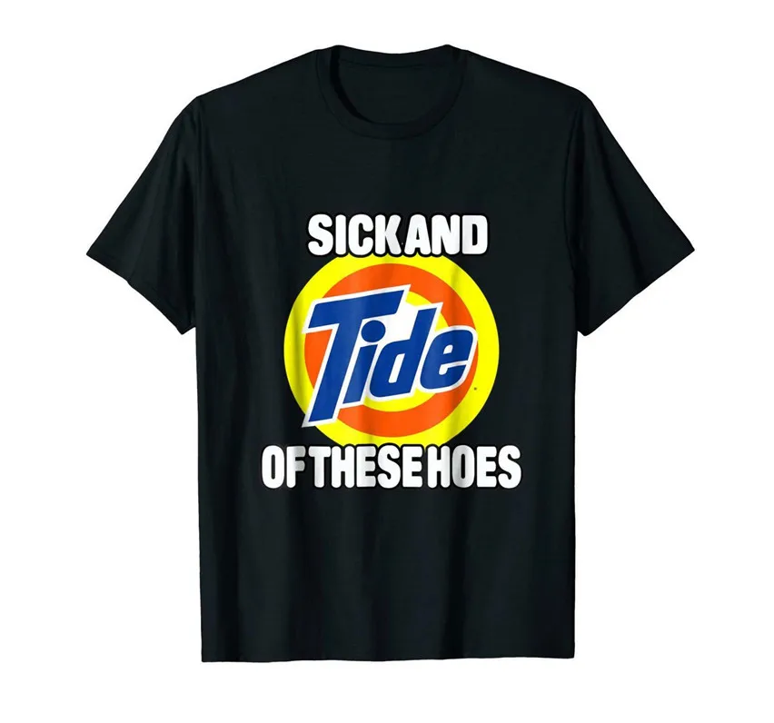 Болезни и Tide Of эти мотыги забавная черная футболка Забавный дизайн футболка