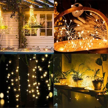 

2021 New Year Decorations Led Fairy Light Christmas Outdoor Lights Waterproof Outside Wall Garland Free Shape String Light Decor