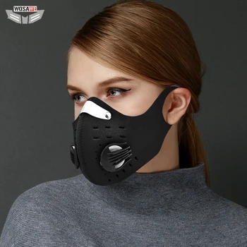 

WOSAWE Motorcycle Mask Earhook PM2.5 Anti-Pollution Breathable Mask Filter Activated Carbon With Filter Bicycle MTB Face Mask