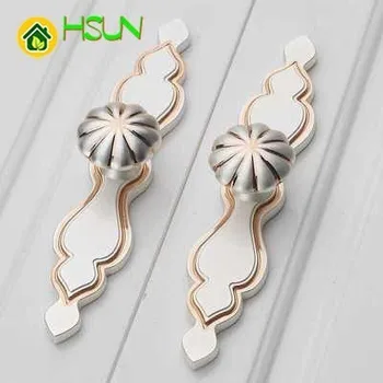 

Door Backplate Pull White Gold Drawer Pulls Handle Dresser Handle / Kitchen Cabinet Pulls Handle Knob Decoration Hardware