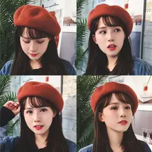 Французский стиль, мужская и женская шерстяная теплая шапка-берет, унисекс, винтажная одноцветная шапка, костюм для любой одежды, подарок