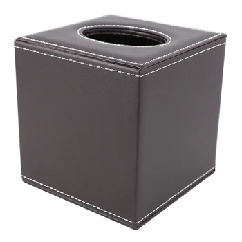 

Square Pu Facial Tissue Paper Holder Box Durable Cowhide Pattern Tissue Box Covers Case For Home Office Car Automotive Decoratio