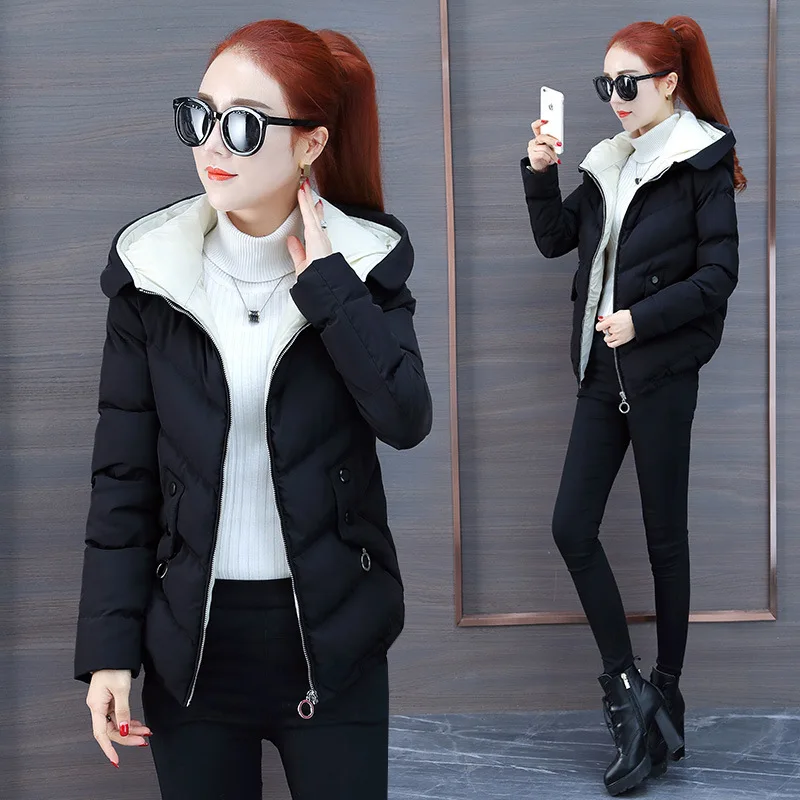 

Women's Short Small Cotton-Padded Jacket Winter 2018 New Style Short-height Versitile Fashion Coat INS down Coat Cotton-padded C