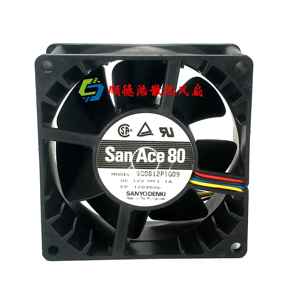

9G0812P1G09 DC 12V 1.1A 80x80x38mm Server Square fan