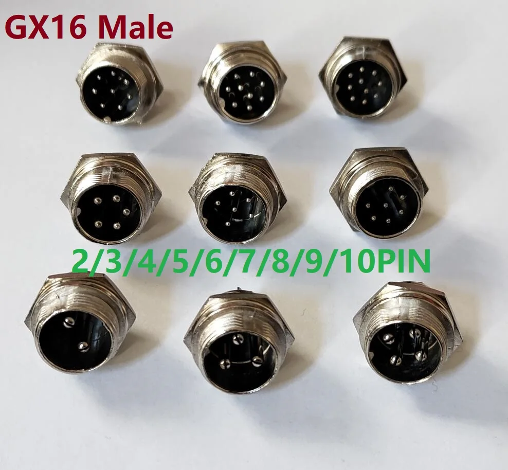 1PC GX16/2/3/4/5/6/7/8/9/10Pin 16mm hombre parte de Panel conector de aviación conector Circular hembra