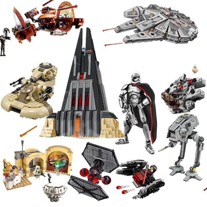 Us 522 20 Offcompatible Legoinglys Star Wars Fighter X Wing Spaceship Darth Vader Castle Starwars Building Blocks Brick Toy For Kids In Blocks