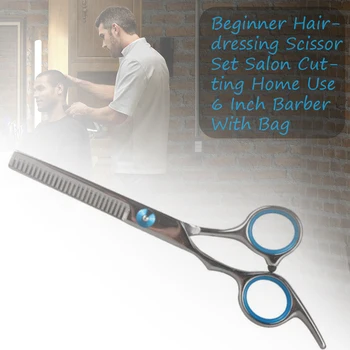 

Cutting Salon Comb With Bag Barber Styling Home Use Hairdressing Scissor Set 6 Inch 2 Clips Beginner Thinning Stainless Steel