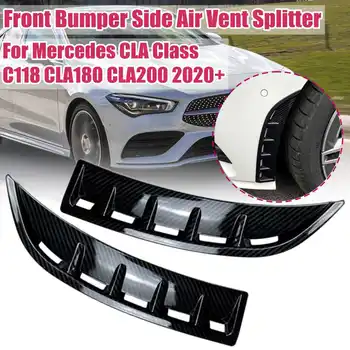 

2pcs Front Bumper Side Air Vent Splitter Spoiler Canard For Mercedes CLA Class C118 CLA180 CLA200 2020+ Gloss Black Carbon Look